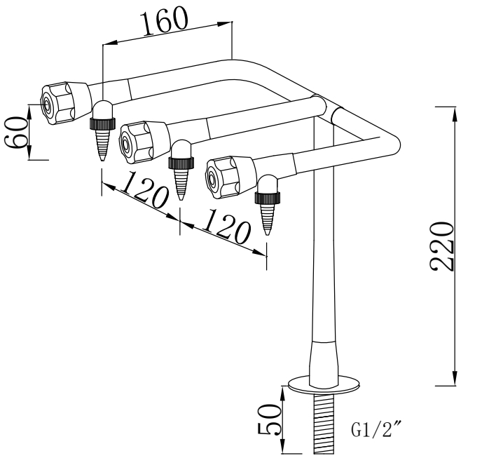 Лабораторный кран смеситель горячей и холодной воды