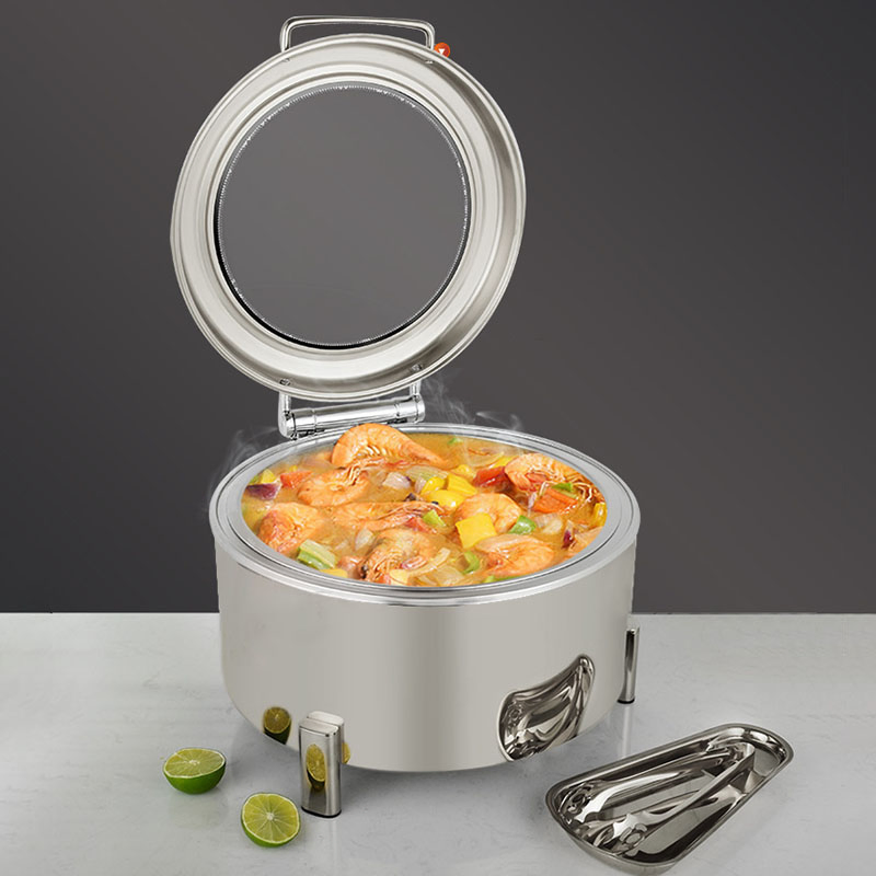 6L Stainless Steel Buffet Hotel Breakfast Heating Round Chafing Dish