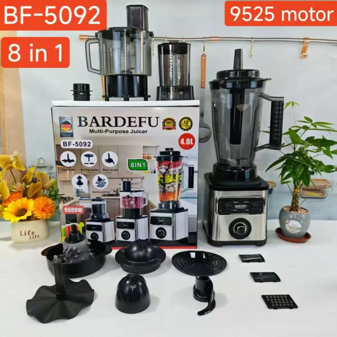 8in1 Bf-5092 5082 Bardefu Blender Multipurpose Blender Multi-Purpose Juicer Heavy Duty Commercial Blender 4L 4.0L 9500W 3cups Bardefu Blender 8 in 1