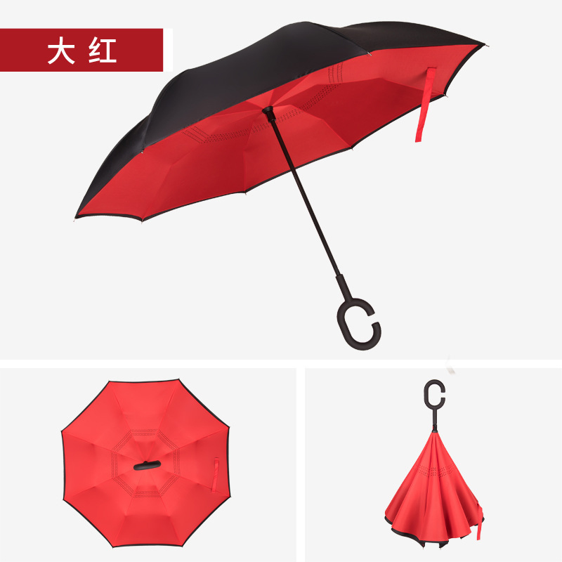 Зонт с С-образной ручкой и логотипом на заказ