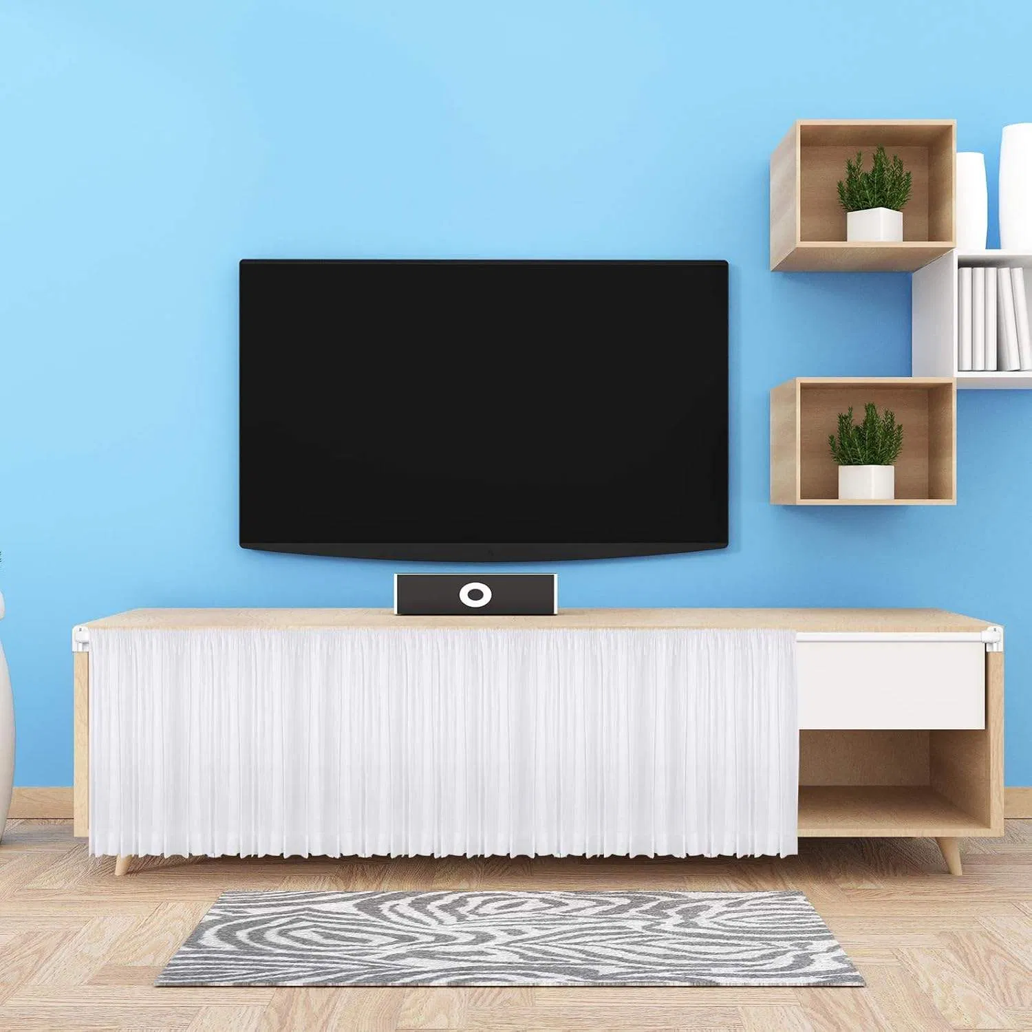 Stick Mini Curtain Rod with Finial with Hole, Extendable Curtain Tension Rod, White Tension Curtain Rod for Windows