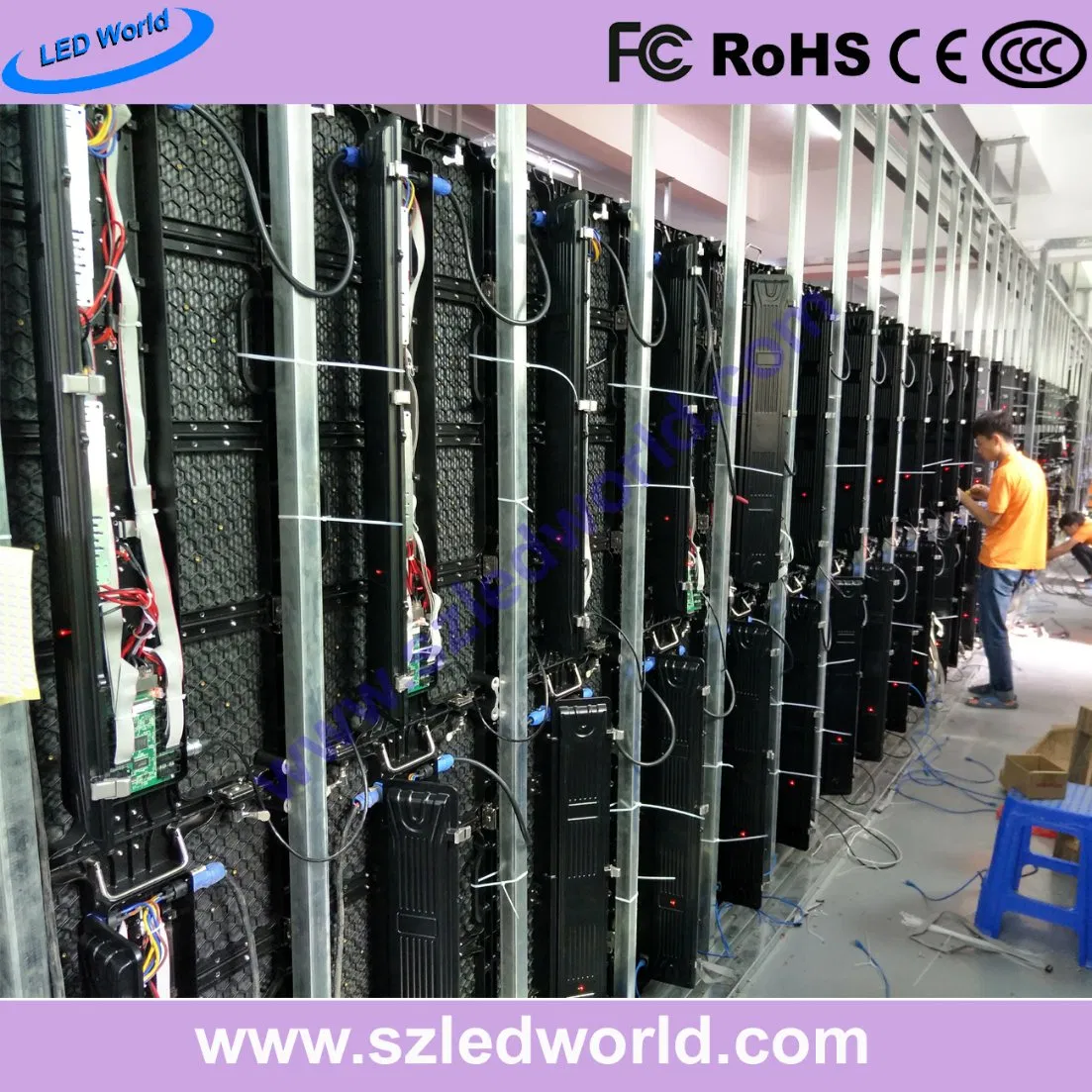 P3.91 P4.81 P5.95 P6.25 Rental Full Color Indoor / Outdoor LED Video Wall with 500X1000mm Die-Casting Cabinets