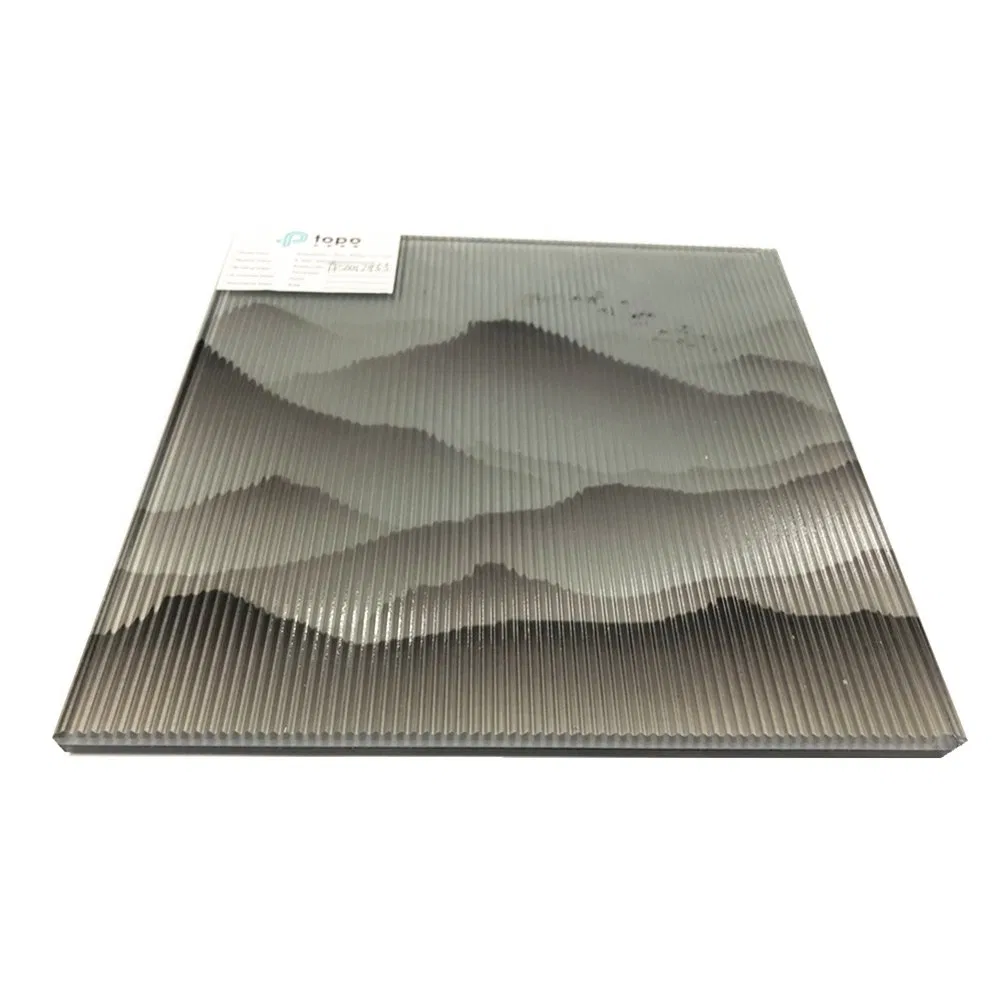 High Quality Landscape Painting Fireproof Pattern Wired Wire Glass for Decoration (PLW-TP)