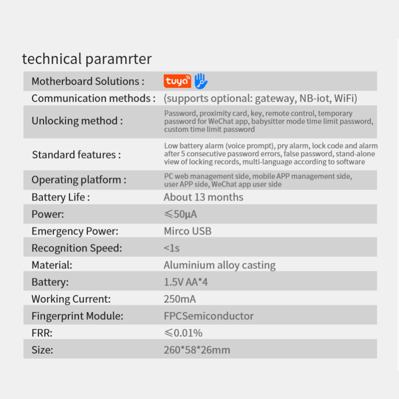 Password Smart Door Lock Electronic Smart Fingerprint Lock