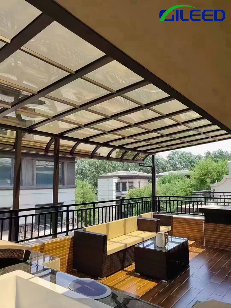 Outdoor Commercial Aluminum PC Awning Hang Entrance Store Sunshade Canopy