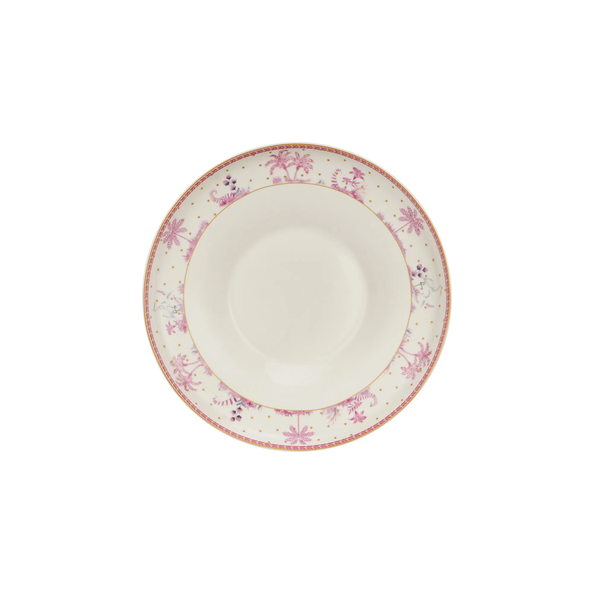 24PCS Factory Supplier Pink Palm Trees China Porcelain Dinner Set Ceramic Dinnerware