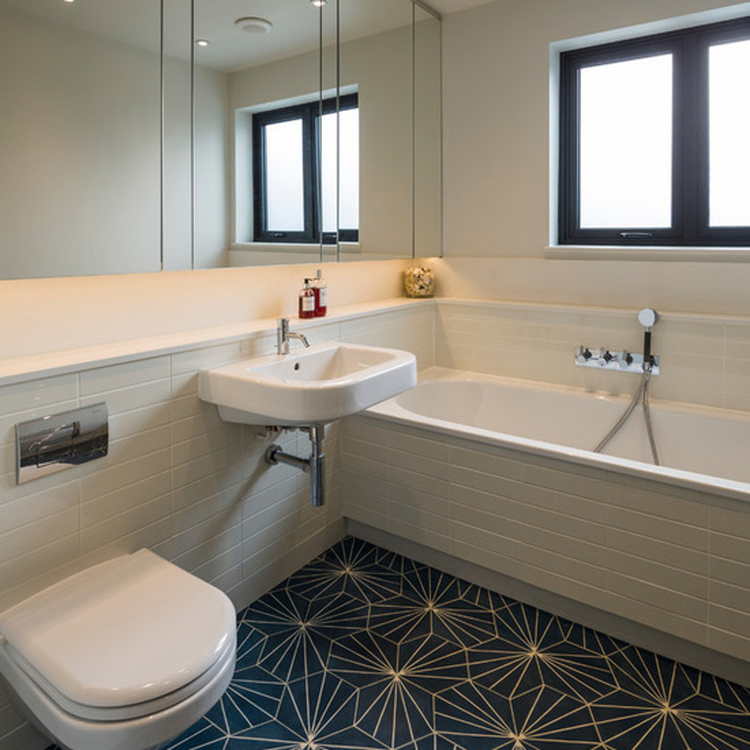 Waterproof Grey/Gray Rectangle Subway Porcelain Bathroom 3D Stickers Ceramic Bathroom Wall Tiles