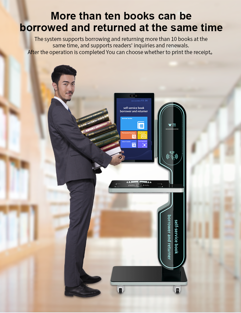 UHF RFID Reader Scanner RFID UHF Tag Sticker Tag UHF Tag RFID Library RFID Book Lending and Return Machine RFID Self-Service Book Kiosk