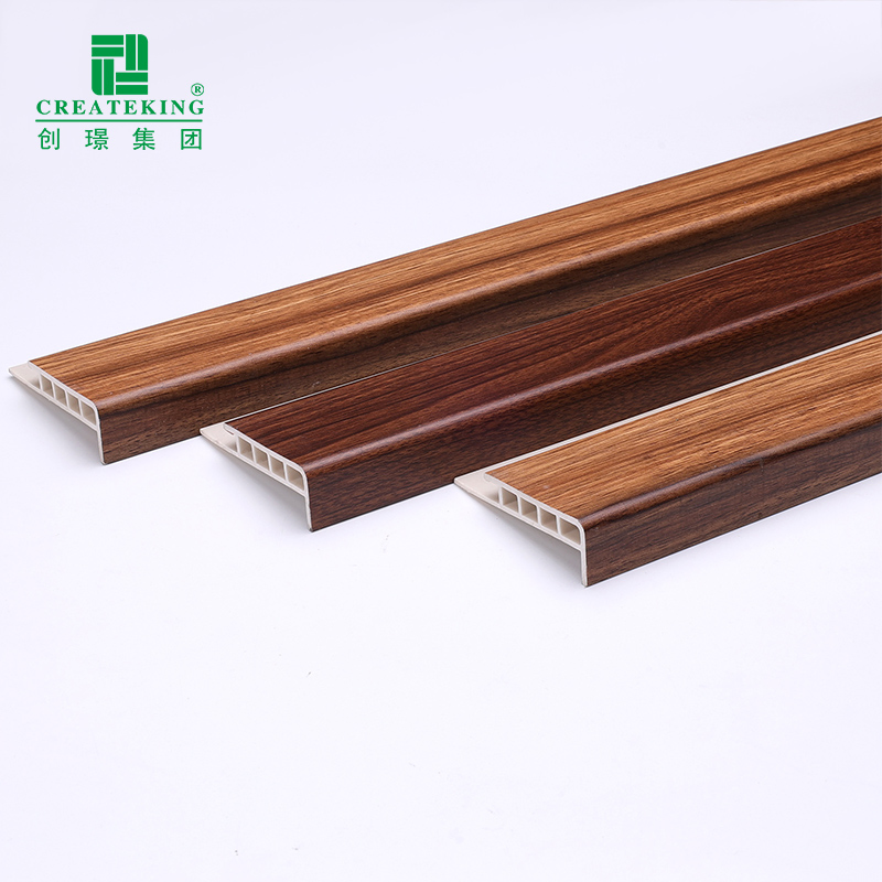 China Supplier Hot Sale Elegant 68*20.5mm Wood-Grain Waterproof PVC Stair Nosing Profiles