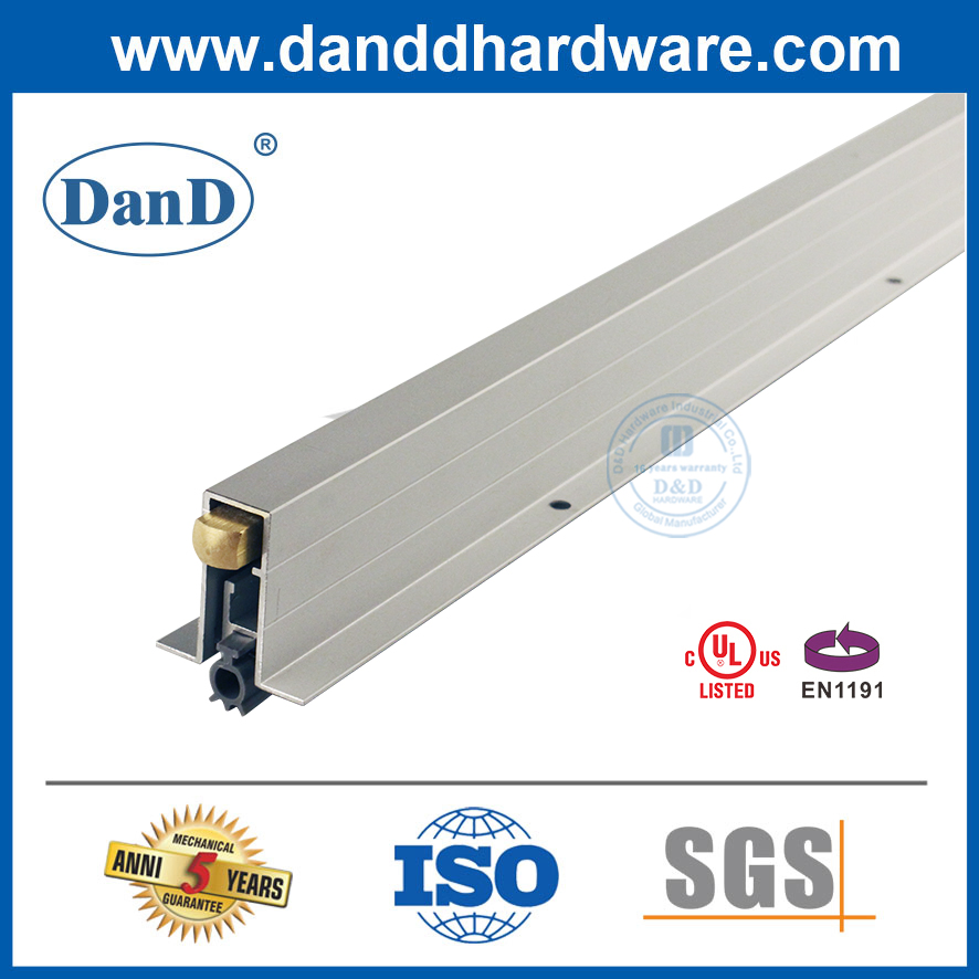 Guangdong Metal Drop Down Soundproofing Silicone Acoustic Automatic Adjustable Threshold Wooden Garage Door Bottom Brush Strip Rubber Sweep Seal