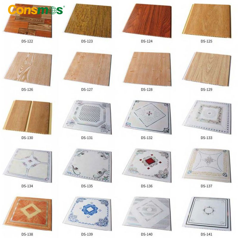 Consmos Wholesale Durable Lightweight PVC Plastic Ceiling Panel False Ceiling Soffit Panel