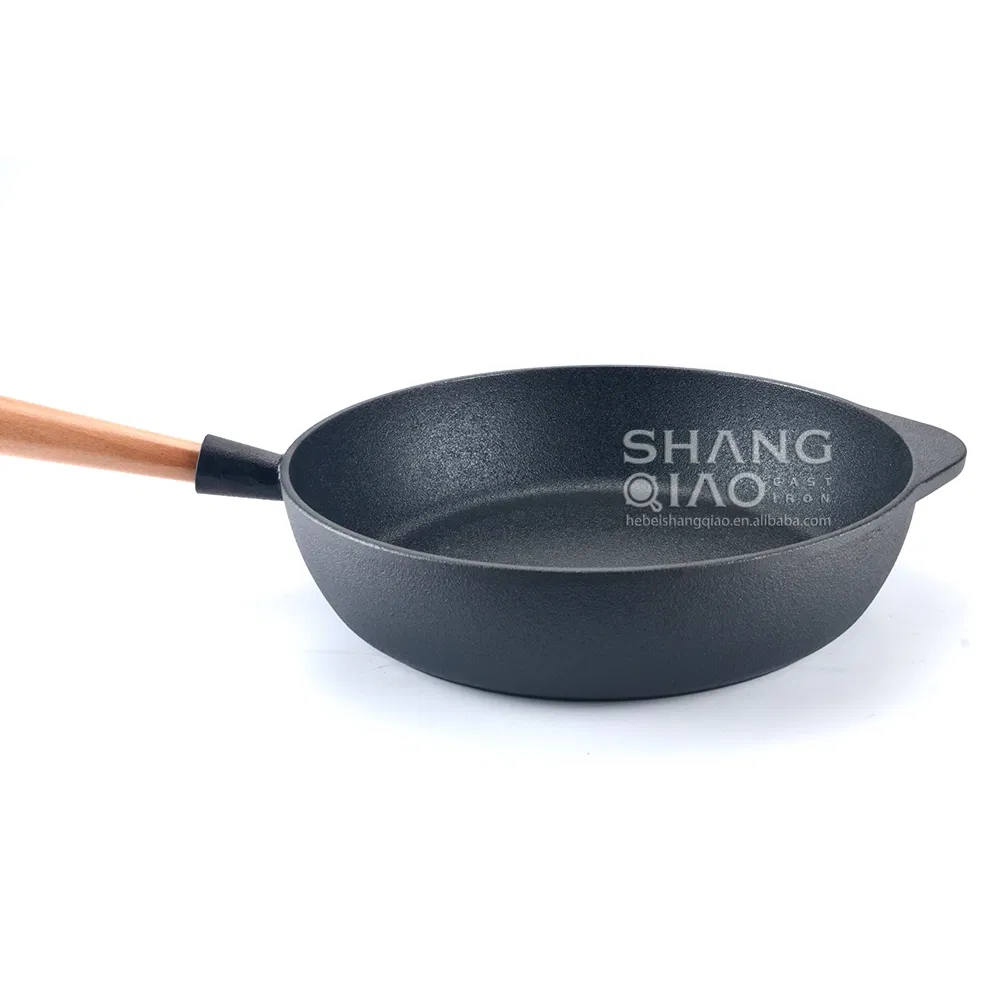 Чугунная сковорода-вок для жарки, 28 см