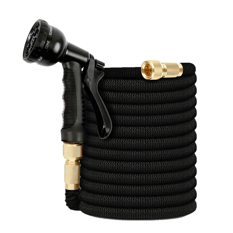 Multi-Length Expandable Garden Water Hose (Latex Inner) with Adjustable Nozzle