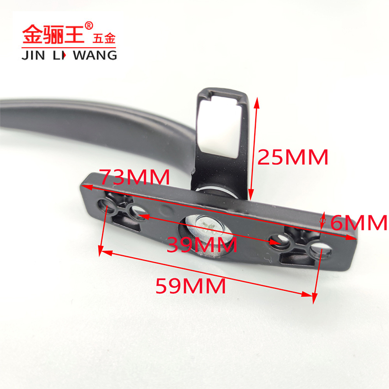 Factory Direct Interior Door and Window Hardware Accessories Sliding Window Pull 7 Shape Power Coated Black Aluminium Alloy Casement Window Handle