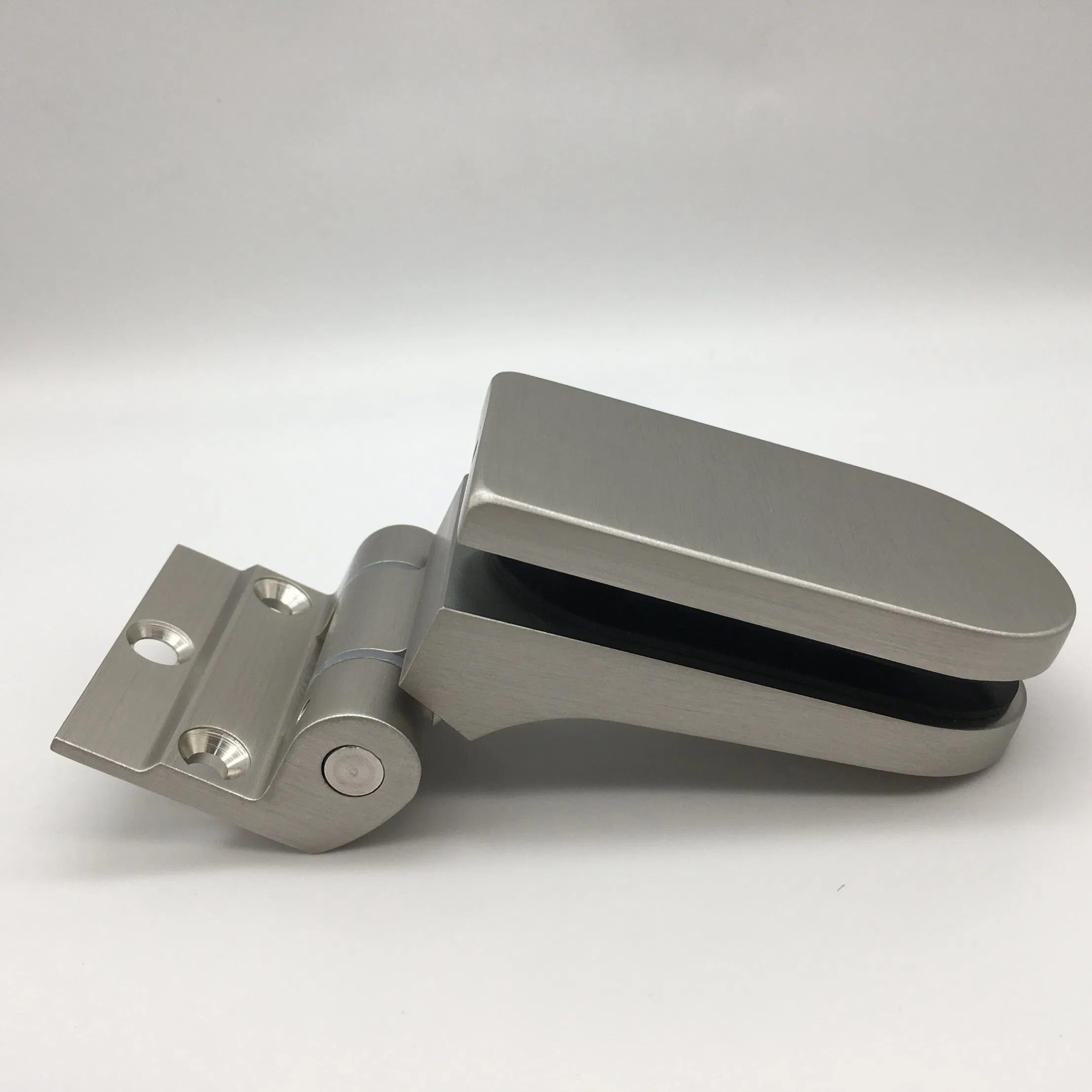 Matt Satin Aluminun Material Frameless Glass Door Hinge for Commercial Office