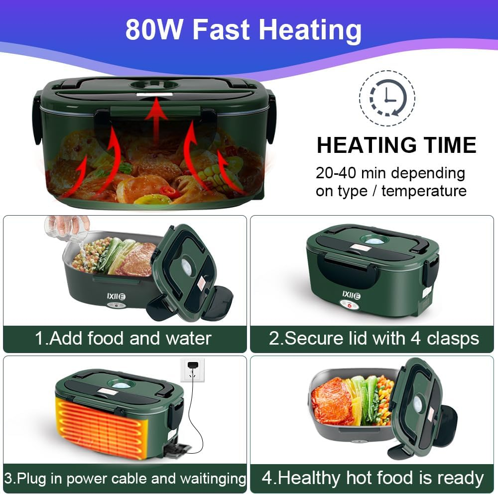 Портативный электрический ланч-бокс 1.5L 80W