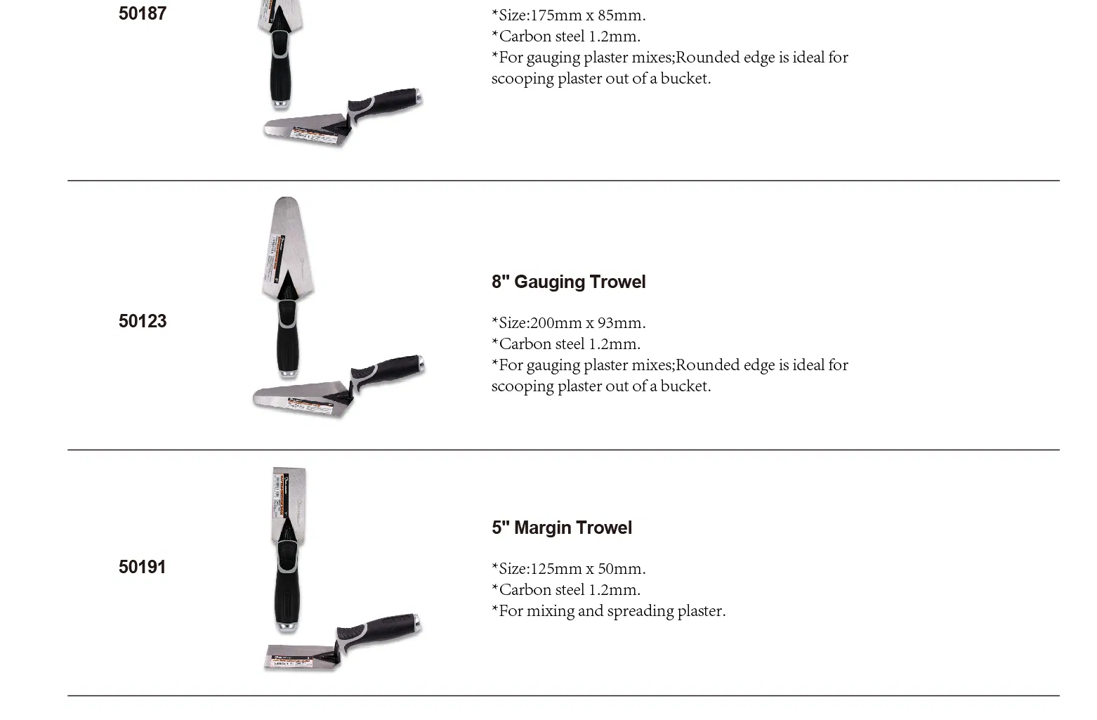 Rolingdog-PRO 50184 8 Inch Round Point Trowel for Mixing and Spreading Plaster
