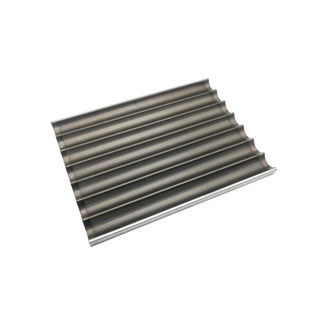 Commercial Customized Stainless Steel Frame Non-Stick 7 Rows Baguette Tray for Industrial Baking Lines Food Factory