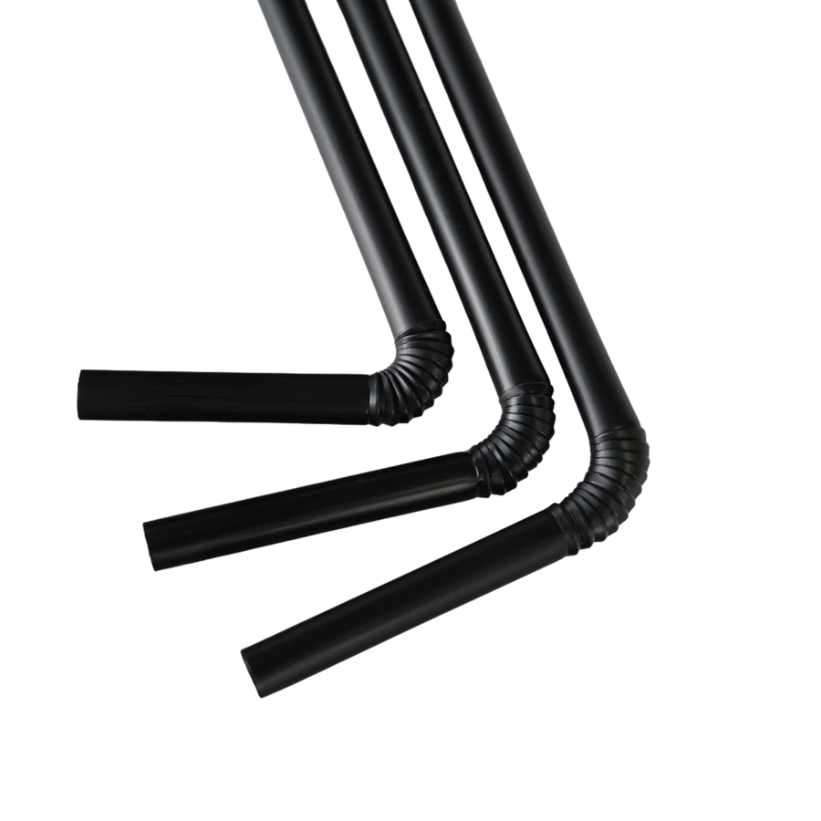 China Manufacturers Low Price Eco-Friendly Black Bent Drinking Straws for Bar
