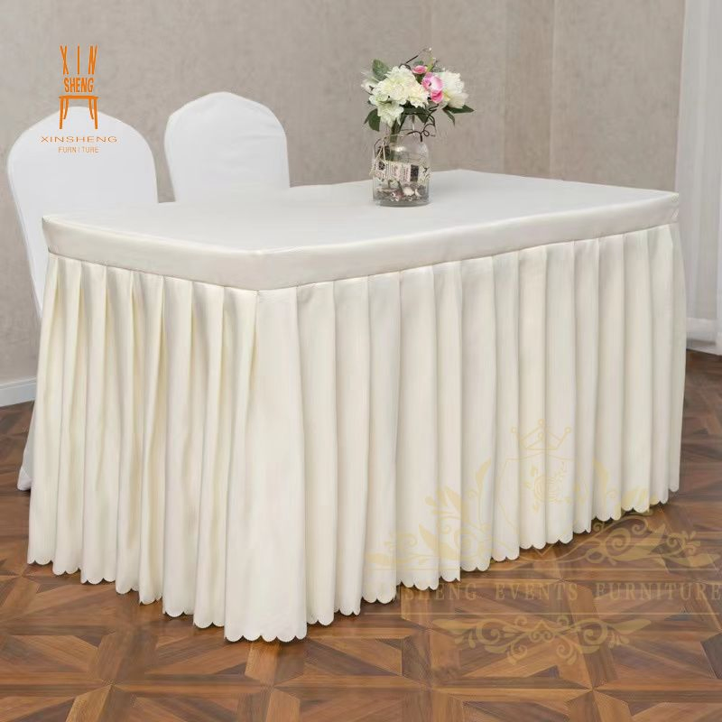 Factory Supply Hotel Use Wedding Rectangle Table Skirt for Table