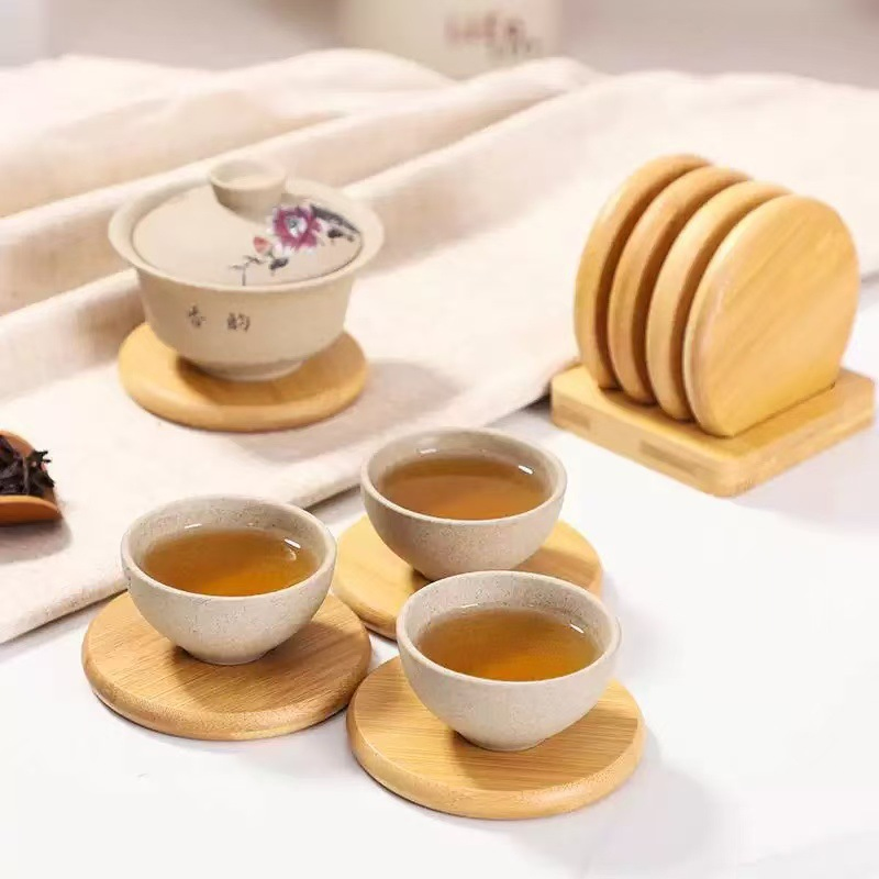 Bamboo Cup Pad Plate Home Use Mat - Snowflake-Shaped Fireproof Insulation Pads