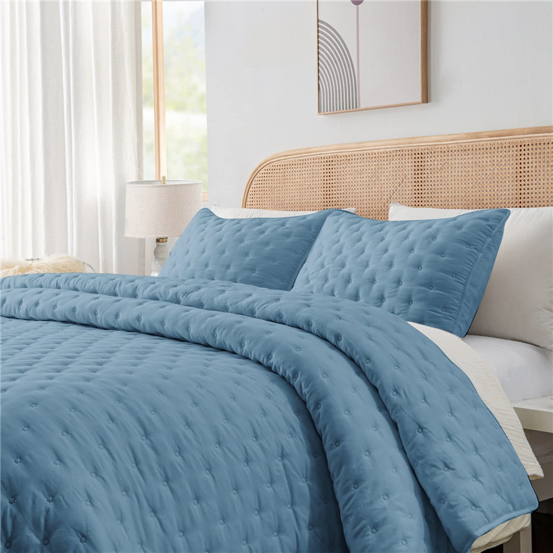 High-End Embossing Bed Plaid Cotton Linens on The Bed Blanket Thin Quilt Bed Linen Bedspreads