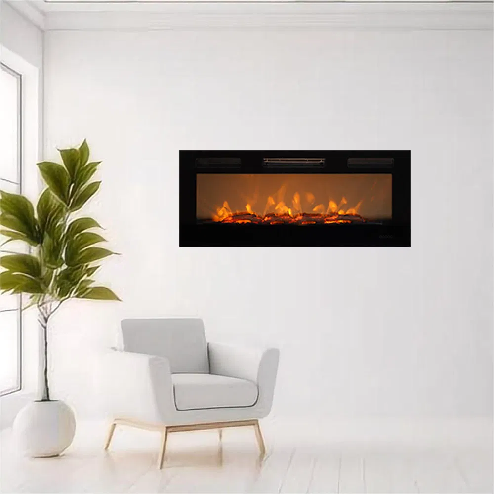Customized Size Screen Video Flame Artificial Electric Fireplace with Burning Sound and Logs