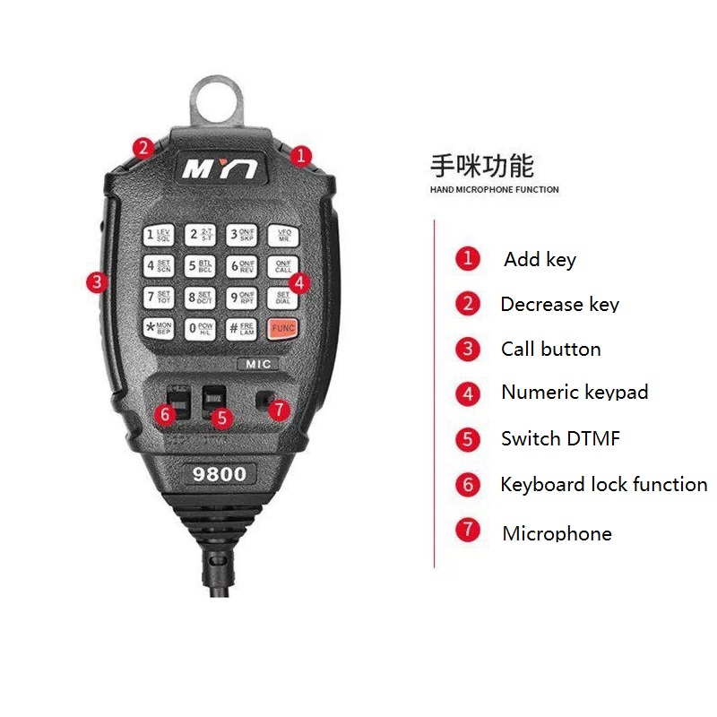 Мощная автомобильная рация MYT-9800, 50Вт