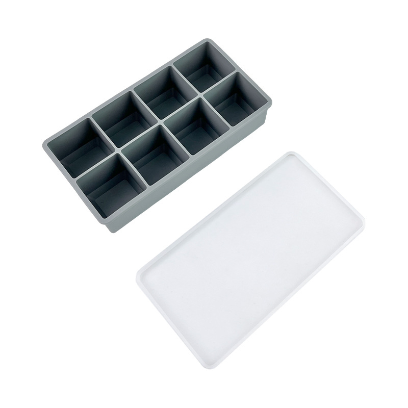 Силиконовая форма для льда 8 ячеек, разноцветная