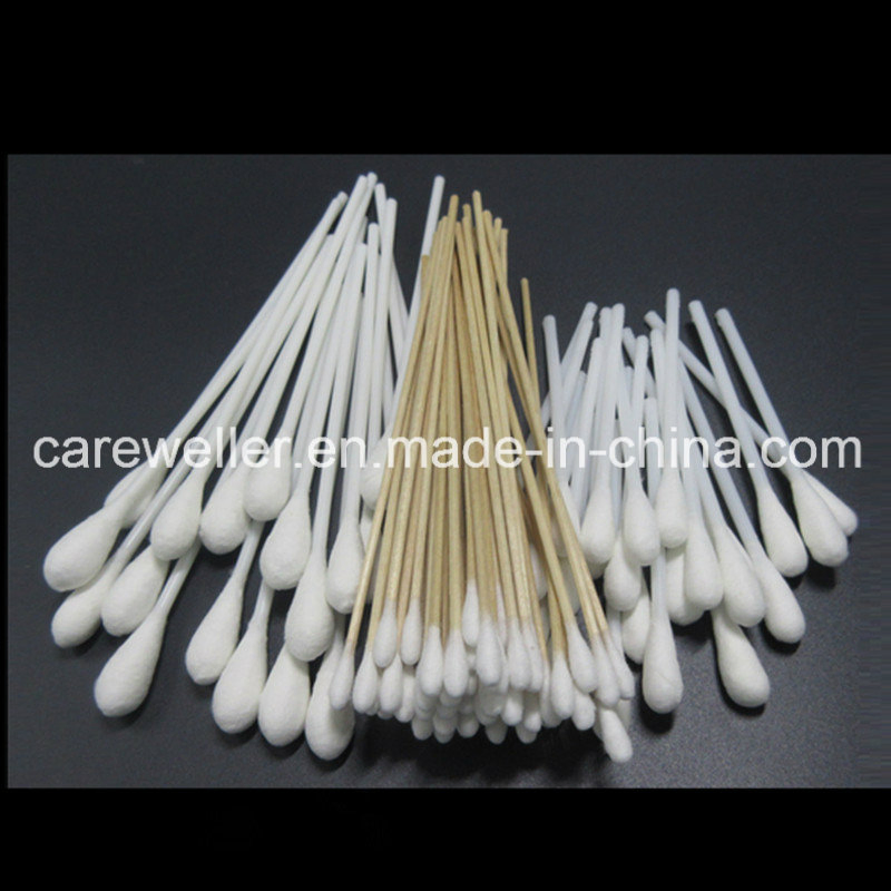 Plastic Cotton Bud / Wooden Stick Swab for Makeup Use