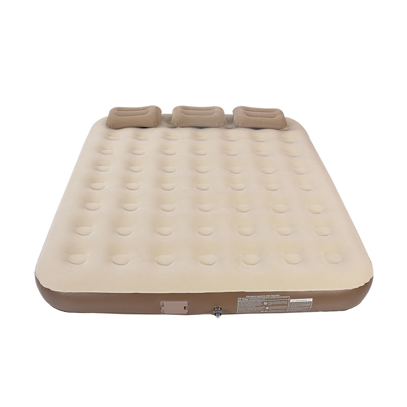 in Stock Flocked Top Surface Portable Air Bed Flocked Inflatable Air Mattress