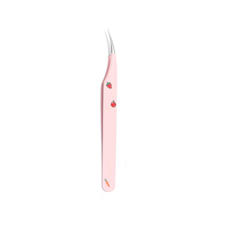 Professional Pink Tweezers Set with Elegant Mirror Case