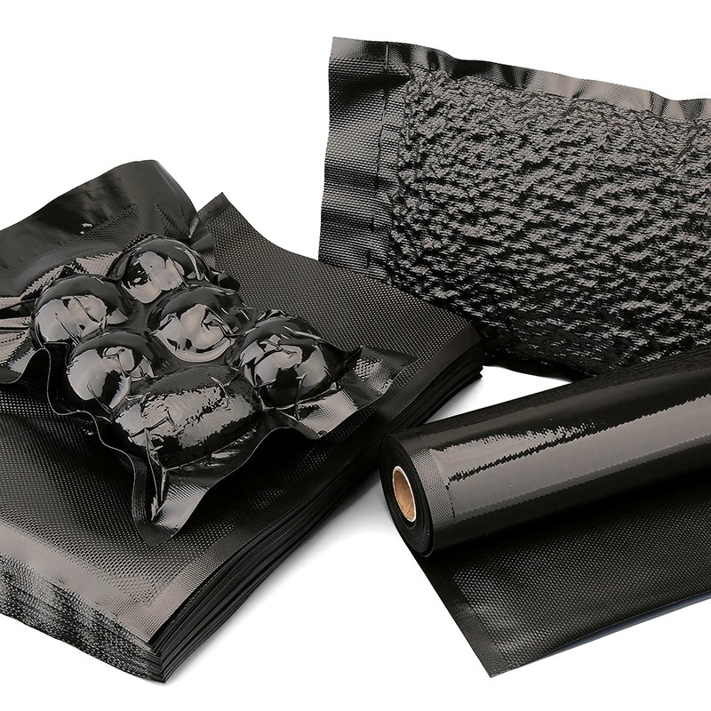 Black-Black Embossed Bag & Roll for Vacuum Packing