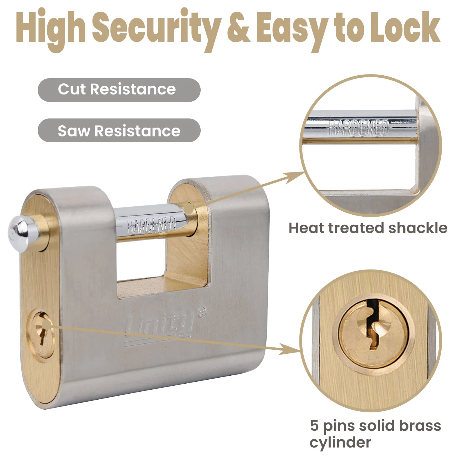 Block Lock Conex Lock Container Lock Stainless Steel Keyed Alike Armored Padlock for Container Gate Trailer