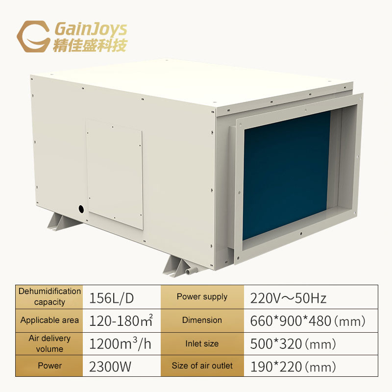 Hot Sales 268 Pints Indoor Ceiling Mounted Dehumidifier Used in Grow Room