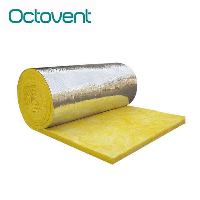 Customized HVAC Duct Aluminium Foil 50/75/100mm Glass Wool Fiberglass Insulation Blanket/Roll