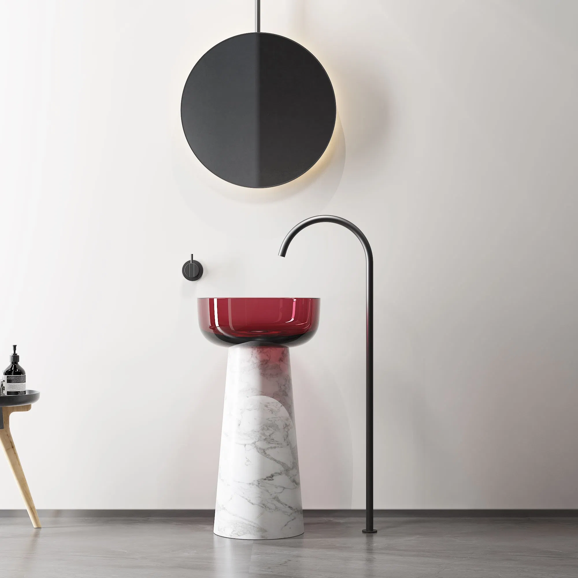 Прозрачная акриловая раковина на пьедестале Modern Design