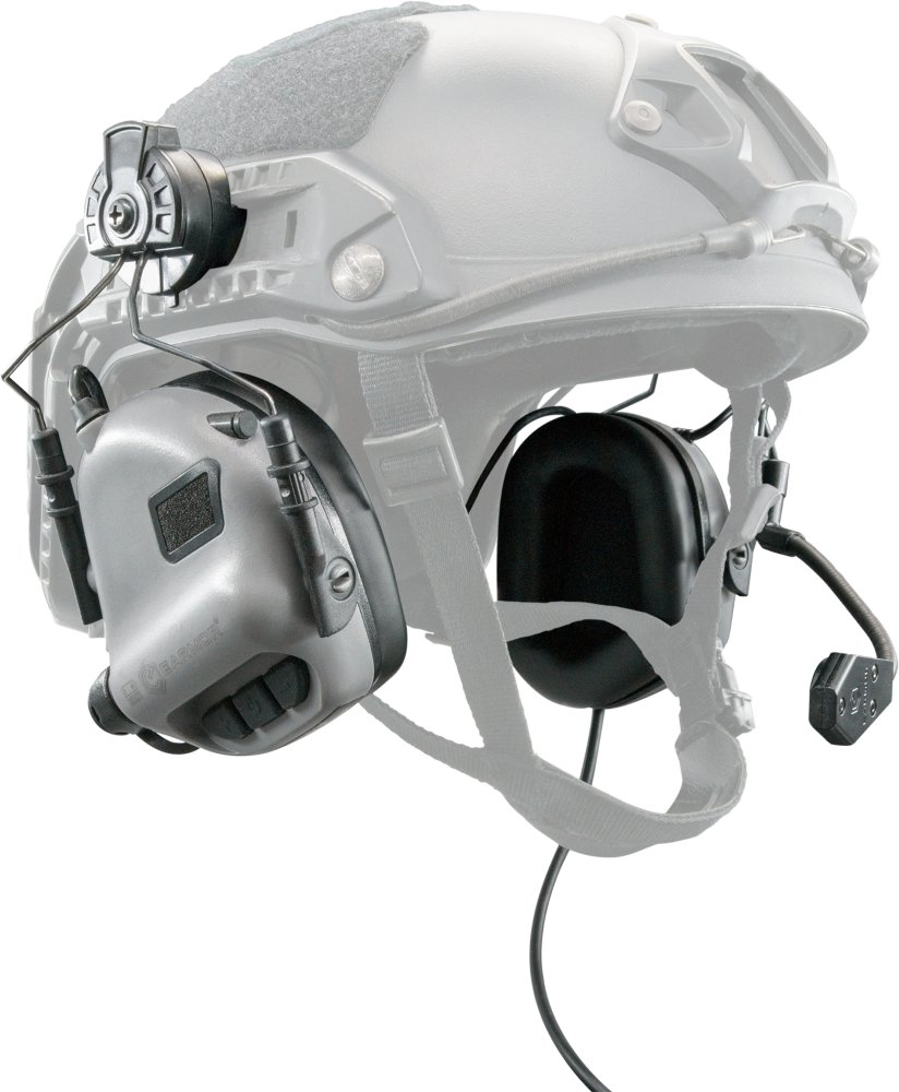 +Nrr22 Tactical Helmet-Mounted Noise Reduction Headset Compatible with Fast Helmet Rails