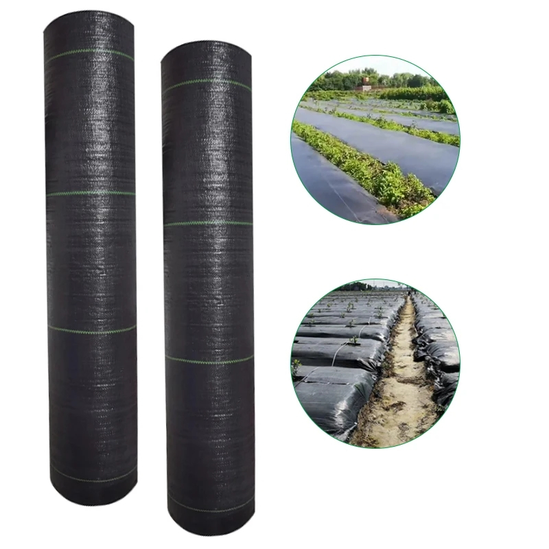 Black100GSM Agricultural Fabric Mat Plant Protection Cover Plastic Weed Mat Custom Cut