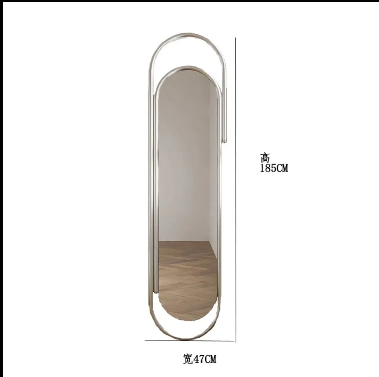 Premium Stainless Steel Round Wall Mirror - Modern Bedroom Decor & Luxurious Makeup Mirror - Lightweight Shatterproof Design - Elegant Home Decor