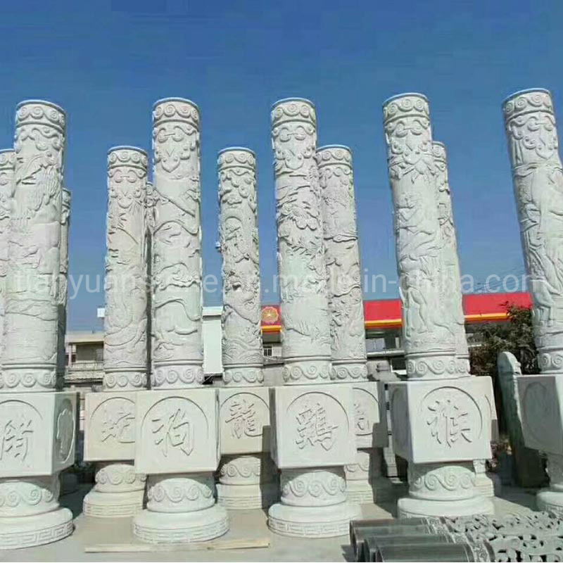 Granite Buddhist Temple Dragon Pillar Designs