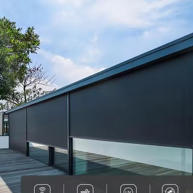 Strong Windproof Outdoor Roller Blind with 5 Year Quality Warranty