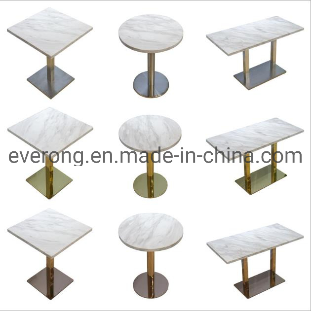Factory Directly Stainless Steel Metal Legs Stone /Marble Coffee Table for Hotel&Home Furniture