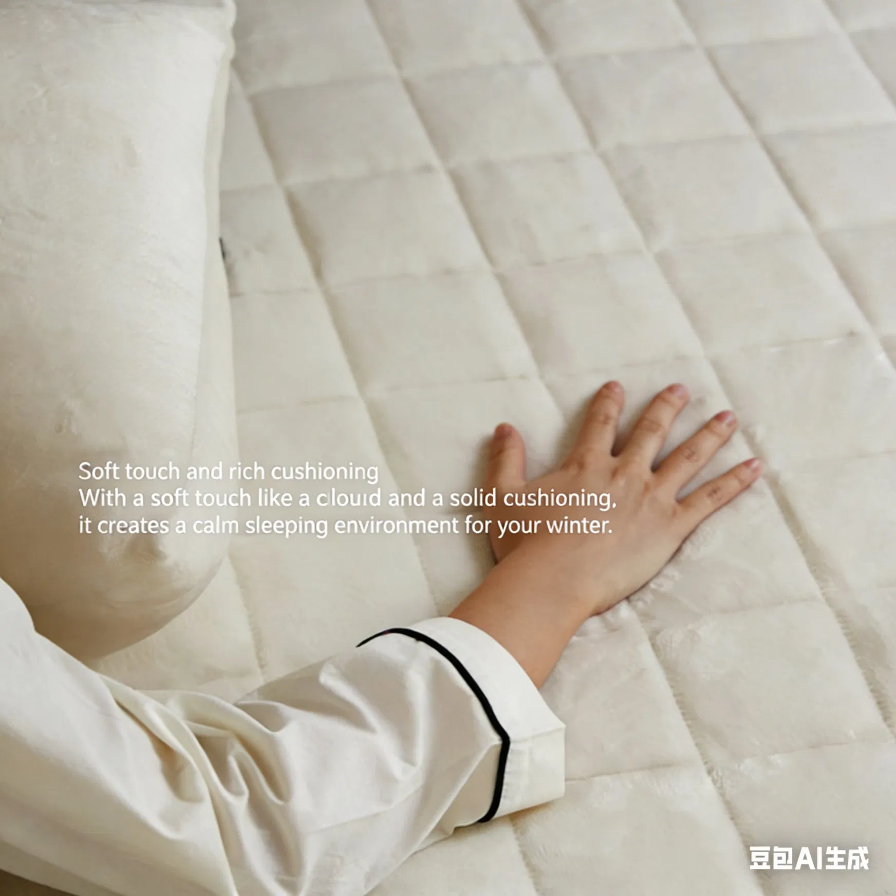 Thick Quilted Winter Warm Long Hair Fleece Quilted Mattress Topper Cover Pad