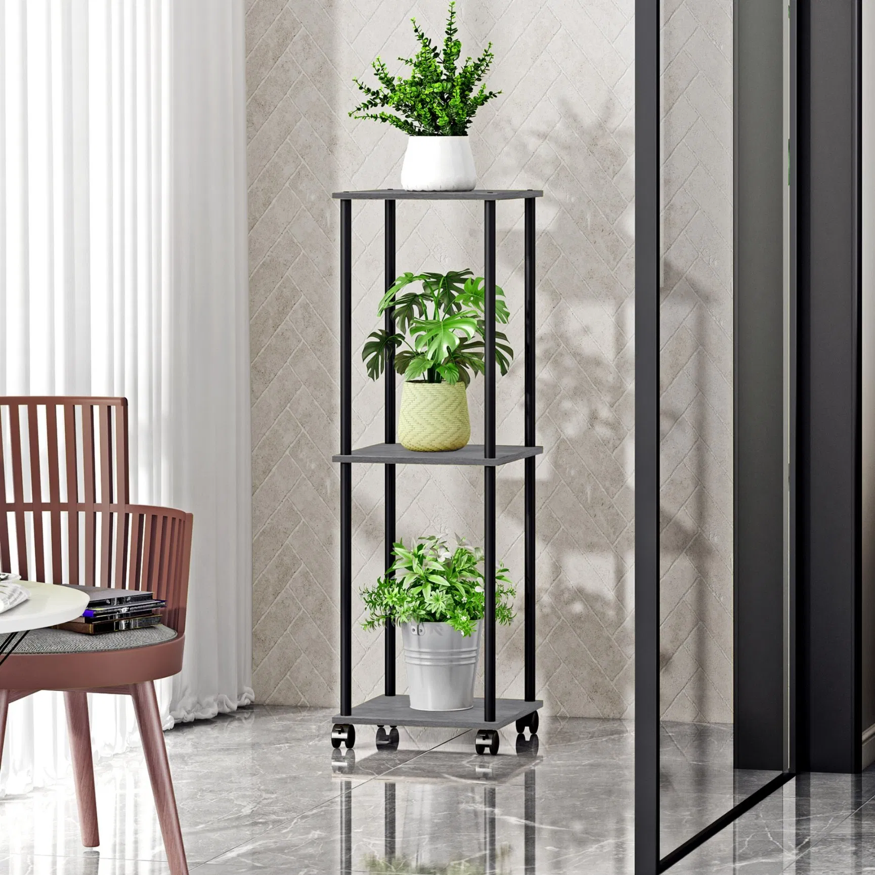 Multi-Layer Rust-Proof Easy to Install Space-Saving Indoor Display Plant Stand