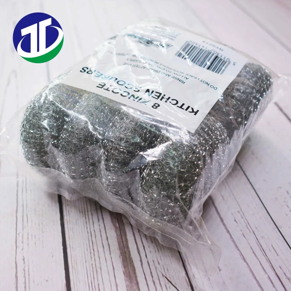 Galvanized Scourer Mesh Zinc Coated Scrubber Pot Clean Ball for Kitchen Cleaning