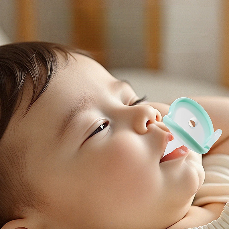 Newborn Baby Pacifier, Ultra-Soft, Breast Milk Imitation, Silicone, Night Use, Flat Head, Weaning, Baby Soothing Magic Tool, Sleep-Inducing Type