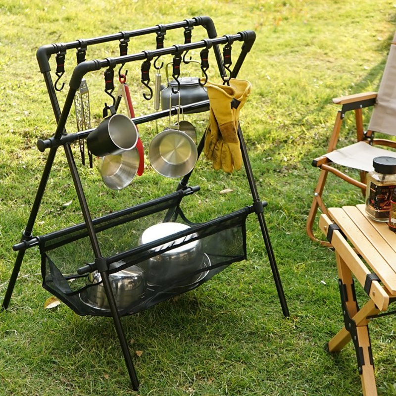 Outdoor Camping Folding Storage Rack Aluminum Alloy Car Mounted Clothes Drying Storage Rack