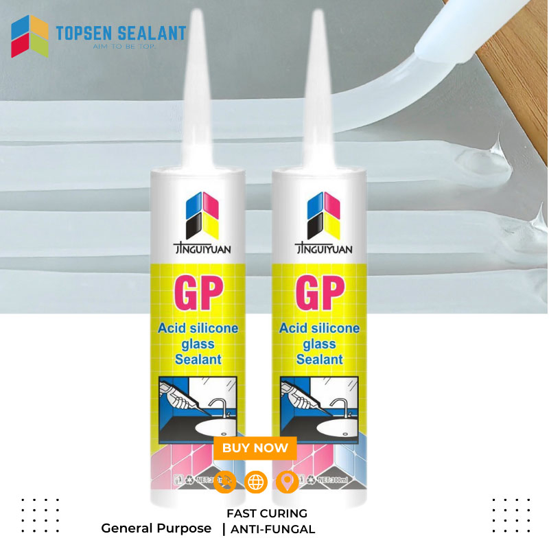 White Gp Acetic Fast Cure Silicone Sealant Adhesives Silicone