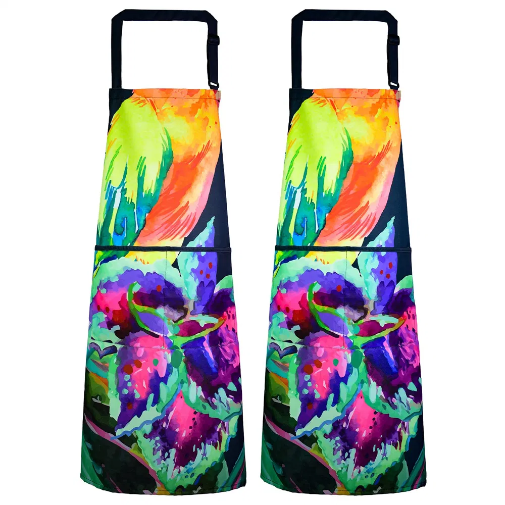 Apron Unisex Halterneck Apron with 2 Pockets Chef Waiter Kitchen Cook Tool Hair Cutting Styling Wrap Cloth Tools Kitchen Aprons